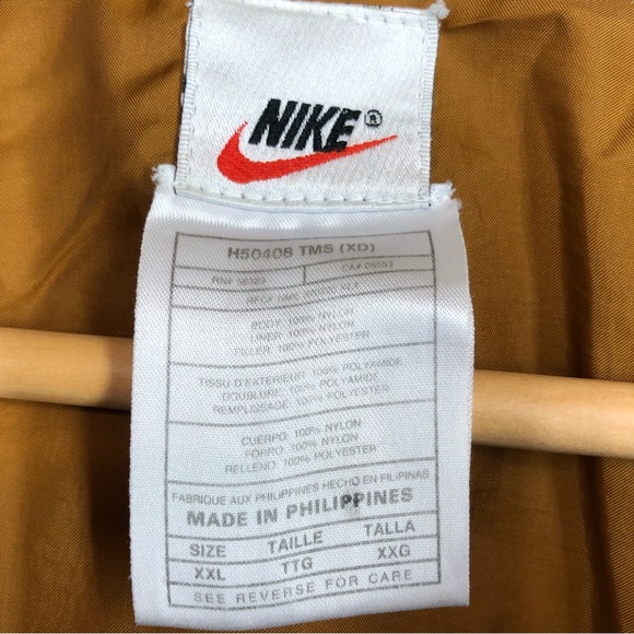 Vintage 90s Black Neutral Tone Nike Air Hooded Drawstring Winter Jacket - Picture 9 of 16